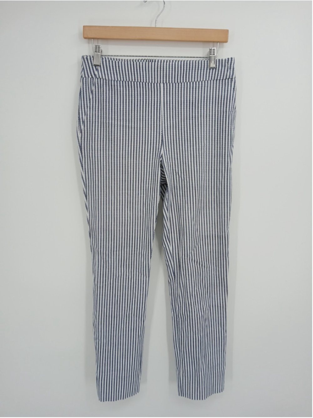 Rachel Zoe Blue & White Striped Cropped Pants Size 6 Resort Cruise Nautical